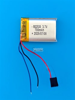 Аккумулятор 3.7v 700mAh 3pin 3 провода 802535 Li-Pol универсальная аккумуляторная батарея 8x25х35 - фото 194802