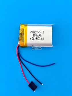 Аккумулятор 3.7v 800mAh 3pin 3 провода 902535 Li-Pol универсальная аккумуляторная батарея 9x25х35 - фото 194821