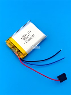 Аккумулятор 3.7v 950mAh 3pin 3 провода 803040 Li-Pol универсальная аккумуляторная батарея 8x30х40 - фото 194863