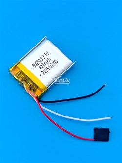 Аккумулятор 3.7v 400mAh 3pin 3 провода 602530 Li-Pol универсальная аккумуляторная батарея 6x25х30 - фото 194881