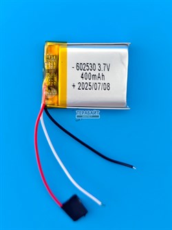 Аккумулятор 3.7v 400mAh 3pin 3 провода 602530 Li-Pol универсальная аккумуляторная батарея 6x25х30 - фото 194882