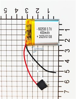Аккумулятор 3.7v 400mAh 3pin 3 провода 602530 Li-Pol универсальная аккумуляторная батарея 6x25х30 - фото 194889