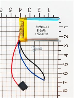 Аккумулятор 3.8v 850mAh 3pin 3 провода 902540 Li-Pol универсальная аккумуляторная батарея 9x25х40 - фото 194937