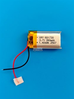 Аккумулятор 3.7v 380mAh 2pin 2 провода 801730 Li-Pol универсальная аккумуляторная батарея 8x17х30 - фото 195822