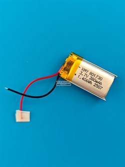 Аккумулятор 3.7v 380mAh 2pin 2 провода 801730 Li-Pol универсальная аккумуляторная батарея 8x17х30 - фото 195823