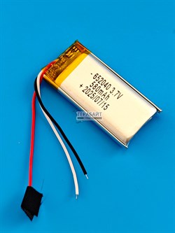 Аккумулятор 3.7v 580mAh 3pin 3 провода 652040 Li-Pol универсальная аккумуляторная батарея 6.5x20х40 - фото 195842