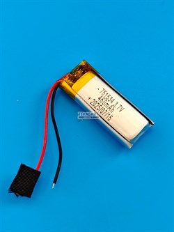 Аккумулятор 3.7v 460mAh 2pin 2 провода 751534 Li-Pol универсальная аккумуляторная батарея 7.5x15х34 - фото 195865