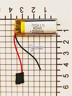 Аккумулятор 3.7v 460mAh 2pin 2 провода 751534 Li-Pol универсальная аккумуляторная батарея 7.5x15х34 - фото 195868