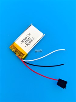 Аккумулятор 3.7v 400mAh 3pin 3 провода 502035 Li-Pol универсальная аккумуляторная батарея 5x20х35 - фото 195995