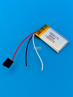 Аккумулятор 3.7v 400mAh 3pin 3 провода 502035 Li-Pol универсальная аккумуляторная батарея 5x20х35 - фото 195999