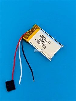 Аккумулятор 3.7v 450mAh 3pin 3 провода 602035 Li-Pol универсальная аккумуляторная батарея 6x20х35 - фото 196019
