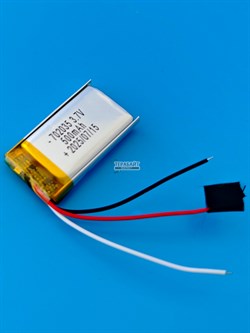Аккумулятор 3.7v 500mAh 3pin 3 провода 702035 Li-Pol универсальная аккумуляторная батарея 7x20х35 - фото 196035