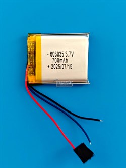 Аккумулятор 3.7v 700mAh 3pin 3 провода 603035 Li-Pol универсальная аккумуляторная батарея 6x30х35 - фото 196075