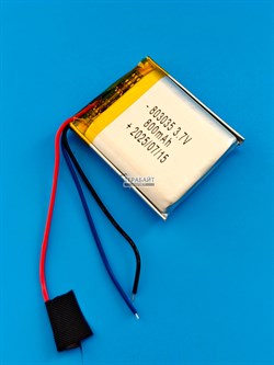 Аккумулятор 3.7v 800mAh 3pin 3 провода 803035 Li-Pol универсальная аккумуляторная батарея 8x30х35 - фото 196104