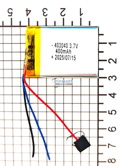 Аккумулятор 3.7v 400mAh 3pin 3 провода 403040 Li-Pol универсальная аккумуляторная батарея 4x30х40 - фото 196129