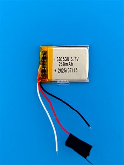 Аккумулятор 3.7v 250mAh 3pin 3 провода 302530 Li-Pol универсальная аккумуляторная батарея 3x25х30 Терабайт Маркет - фото 196164