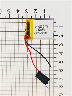 Аккумулятор 3.7v 250mAh 3pin 3 провода 302530 Li-Pol универсальная аккумуляторная батарея 3x25х30 Терабайт Маркет - фото 196170