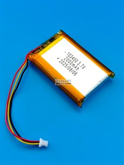 Аккумулятор 3.7v 2000mAh 3pin 3 провода + разъем (фишка) коннектор 103450 Li-Pol универсальная аккумуляторная батарея 10x34x50 - фото 197020