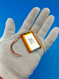 Аккумулятор 3.7v 2000mAh 3pin 3 провода + разъем (фишка) коннектор 103450 Li-Pol универсальная аккумуляторная батарея 10x34x50 - фото 197023