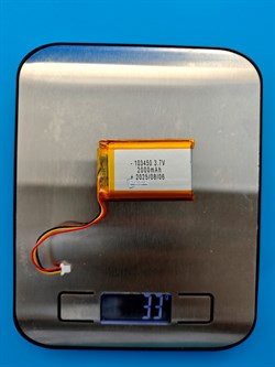 Аккумулятор 3.7v 2000mAh 3pin 3 провода + разъем (фишка) коннектор 103450 Li-Pol универсальная аккумуляторная батарея 10x34x50 - фото 197024