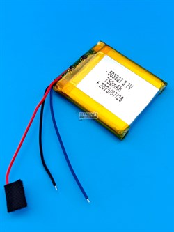 Аккумулятор 3.7v 750mAh 3pin 3 провода 503337 Li-Pol универсальная аккумуляторная батарея 5x33х37 - фото 197067