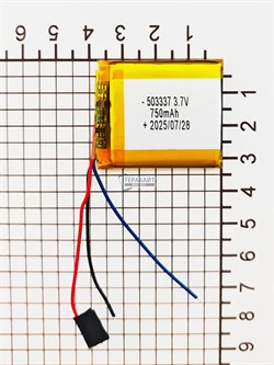 Аккумулятор 3.7v 750mAh 3pin 3 провода 503337 Li-Pol универсальная аккумуляторная батарея 5x33х37 - фото 197070