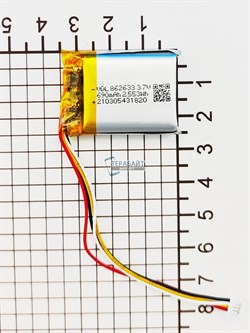 Аккумулятор 3.7v 690mAh 4pin 4 провода + разъем (фишка) коннектор 862633 Li-Pol универсальная аккумуляторная батарея 8.6x26x33 - фото 197165