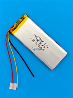 Аккумулятор 3.7v 2000mAh 3pin 3 провода 603588 Li-Pol универсальная аккумуляторная батарея 6x35х88 - фото 197188