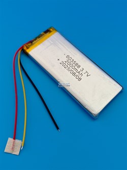 Аккумулятор 3.7v 2000mAh 3pin 3 провода 603588 Li-Pol универсальная аккумуляторная батарея 6x35х88 - фото 197189