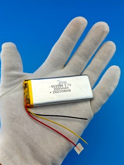 Аккумулятор 3.7v 2000mAh 3pin 3 провода 603588 Li-Pol универсальная аккумуляторная батарея 6x35х88 - фото 197190