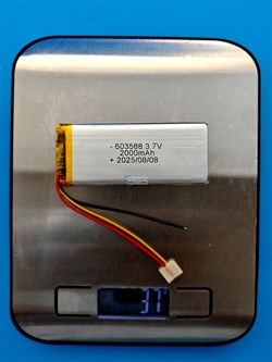 Аккумулятор 3.7v 2000mAh 3pin 3 провода 603588 Li-Pol универсальная аккумуляторная батарея 6x35х88 - фото 197191