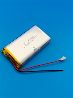 Аккумулятор 3.7v 5000mAh 2pin 2 провода 124375 Li-Pol универсальная аккумуляторная батарея 12x43х75 - фото 197204