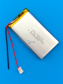 Аккумулятор 3.7v 5000mAh 2pin 2 провода 124375 Li-Pol универсальная аккумуляторная батарея 12x43х75 - фото 197206
