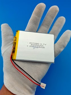 Аккумулятор 3.7v 3500mAh 2pin 2 провода 407090 Li-Pol универсальная аккумуляторная батарея 4x70х90 - фото 197229