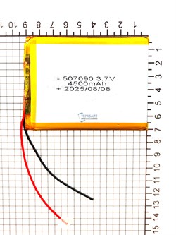 Аккумулятор 3.7v 4000mAh 2pin 2 провода 507090 Li-Pol универсальная аккумуляторная батарея 5x70х90 - фото 197250