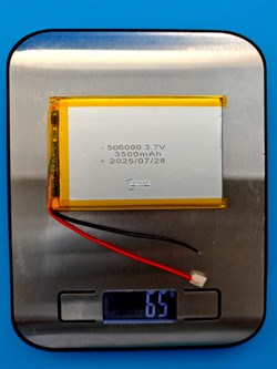 Аккумулятор 3.7v 3500mAh 2pin 2 провода 506090 Li-Pol универсальная аккумуляторная батарея 5x60х90 - фото 197268