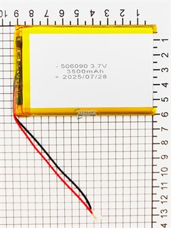 Аккумулятор 3.7v 3500mAh 2pin 2 провода 506090 Li-Pol универсальная аккумуляторная батарея 5x60х90 - фото 197269