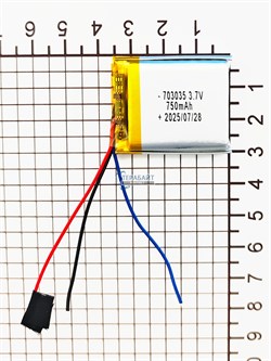 Аккумулятор 3.7v 750mAh 3pin 3 провода 703035 Li-Pol универсальная аккумуляторная батарея 7x30х35 - фото 197309