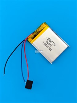Аккумулятор 3.7v 600mAh 3pin 3 провода 503040 Li-Pol универсальная аккумуляторная батарея 5x30х40 - фото 197344