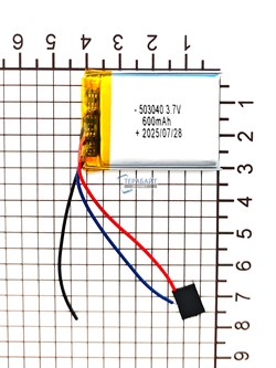 Аккумулятор 3.7v 600mAh 3pin 3 провода 503040 Li-Pol универсальная аккумуляторная батарея 5x30х40 - фото 197350