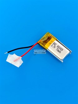 Аккумулятор 3.7v 75mAh 2pin 2 провода 501020 Li-Pol универсальная аккумуляторная батарея 5x10х20 - фото 200253