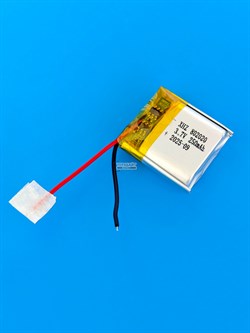 Аккумулятор 3.7v 250mAh 2pin 2 провода 802020 Li-Pol универсальная аккумуляторная батарея 8x20х20 - фото 200326