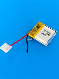 Аккумулятор 3.7v 250mAh 2pin 2 провода 802020 Li-Pol универсальная аккумуляторная батарея 8x20х20 - фото 200327