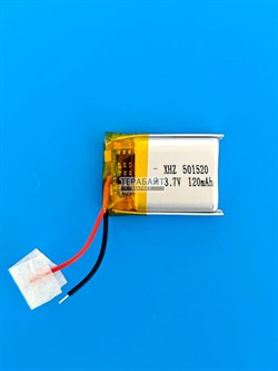 Аккумулятор 3.7v 120mAh 2pin 2 провода 501520 Li-Pol универсальная аккумуляторная батарея 5x15х20 - фото 200420