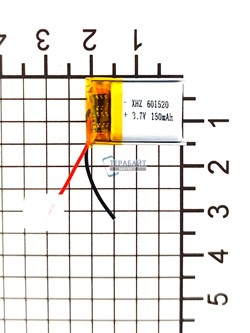 Аккумулятор 3.7v 150mAh 2pin 2 провода 601520 Li-Pol универсальная аккумуляторная батарея 6x15х20 - фото 200461