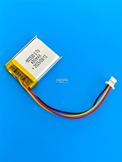 Аккумулятор 3.7v 400mAh 3pin 3 провода + разъем (фишка) коннектор 602530 Li-Pol универсальная аккумуляторная батарея 6x25x30 - фото 200536