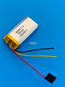 Аккумулятор 3.7v 650mAh 3pin 3 провода 802040 Li-Pol универсальная аккумуляторная батарея 8x20х40 - фото 201339