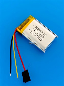 Аккумулятор 3.7v 1400mAh 3pin 3 провода 102540 Li-Pol универсальная аккумуляторная батарея 10x25х40 - фото 201379