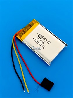 Аккумулятор 3.7v 600mAh 3pin 3 провода 502540 Li-Pol универсальная аккумуляторная батарея 5x25х40 - фото 201396