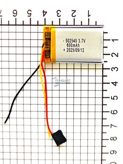 Аккумулятор 3.7v 600mAh 3pin 3 провода 502540 Li-Pol универсальная аккумуляторная батарея 5x25х40 - фото 201400